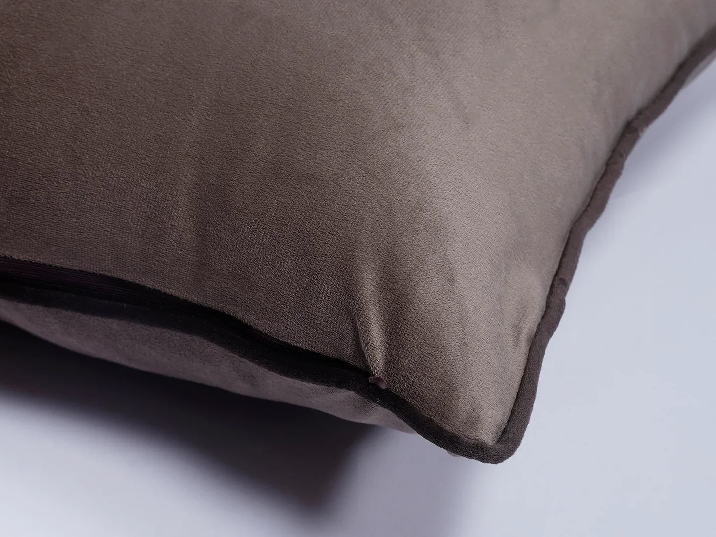 Grey Solid Print Velvet Cushion Cover - SanskrutiHomes 