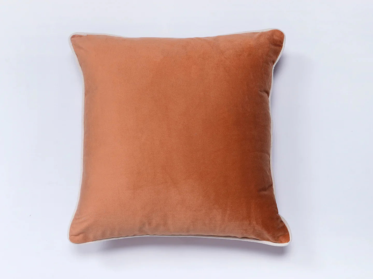 Peach Solid Print Velvet Cushion Cover - SanskrutiHomes 