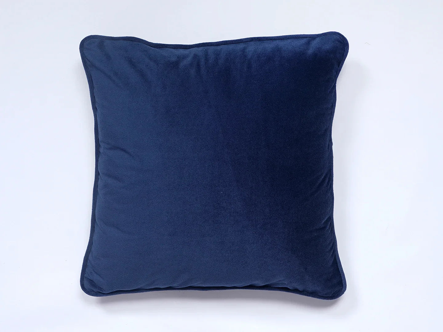 Blue Solid Print Velvet Cushion Cover - SanskrutiHomes 
