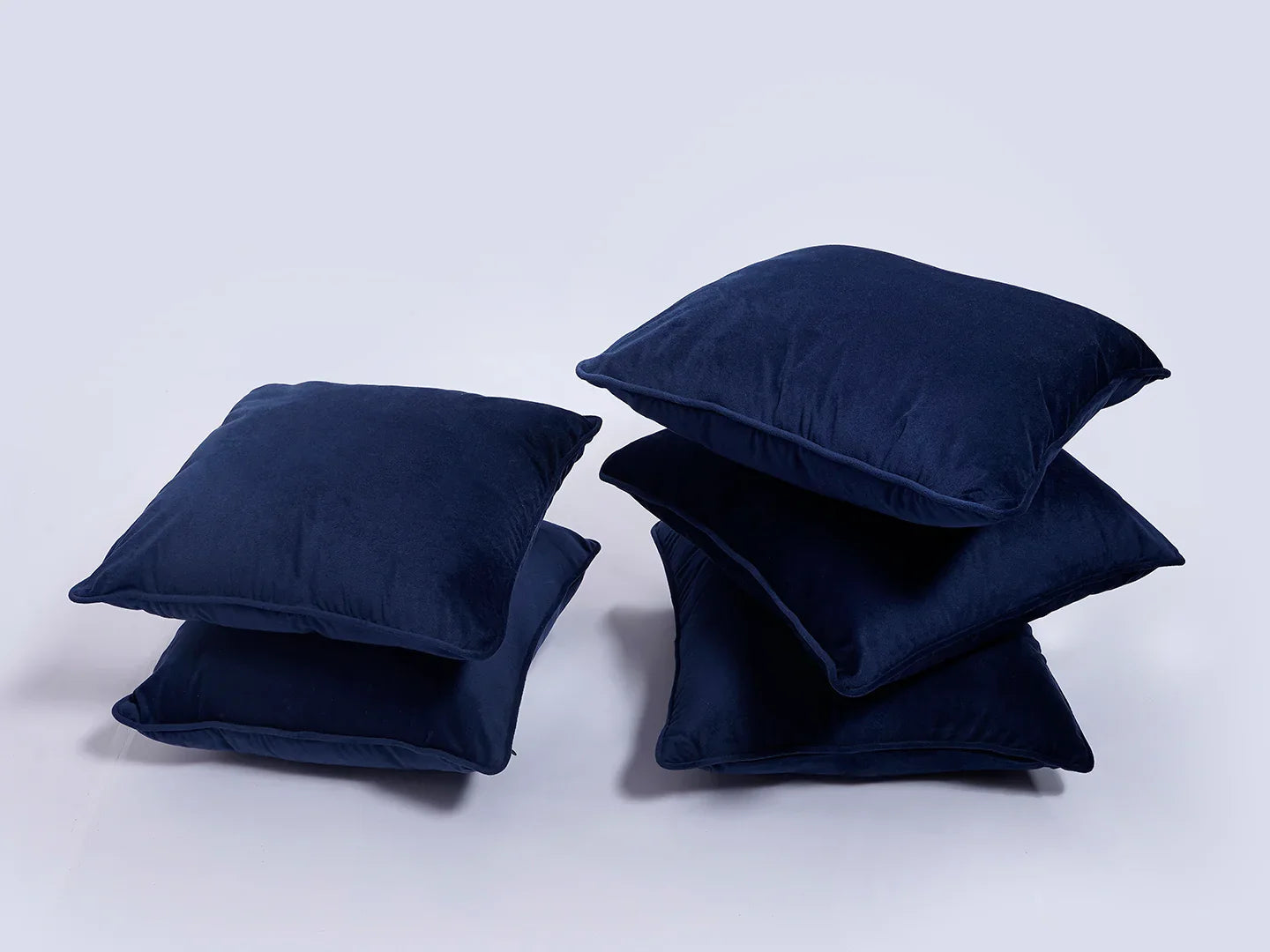 Blue Solid Print Velvet Cushion Cover - SanskrutiHomes 