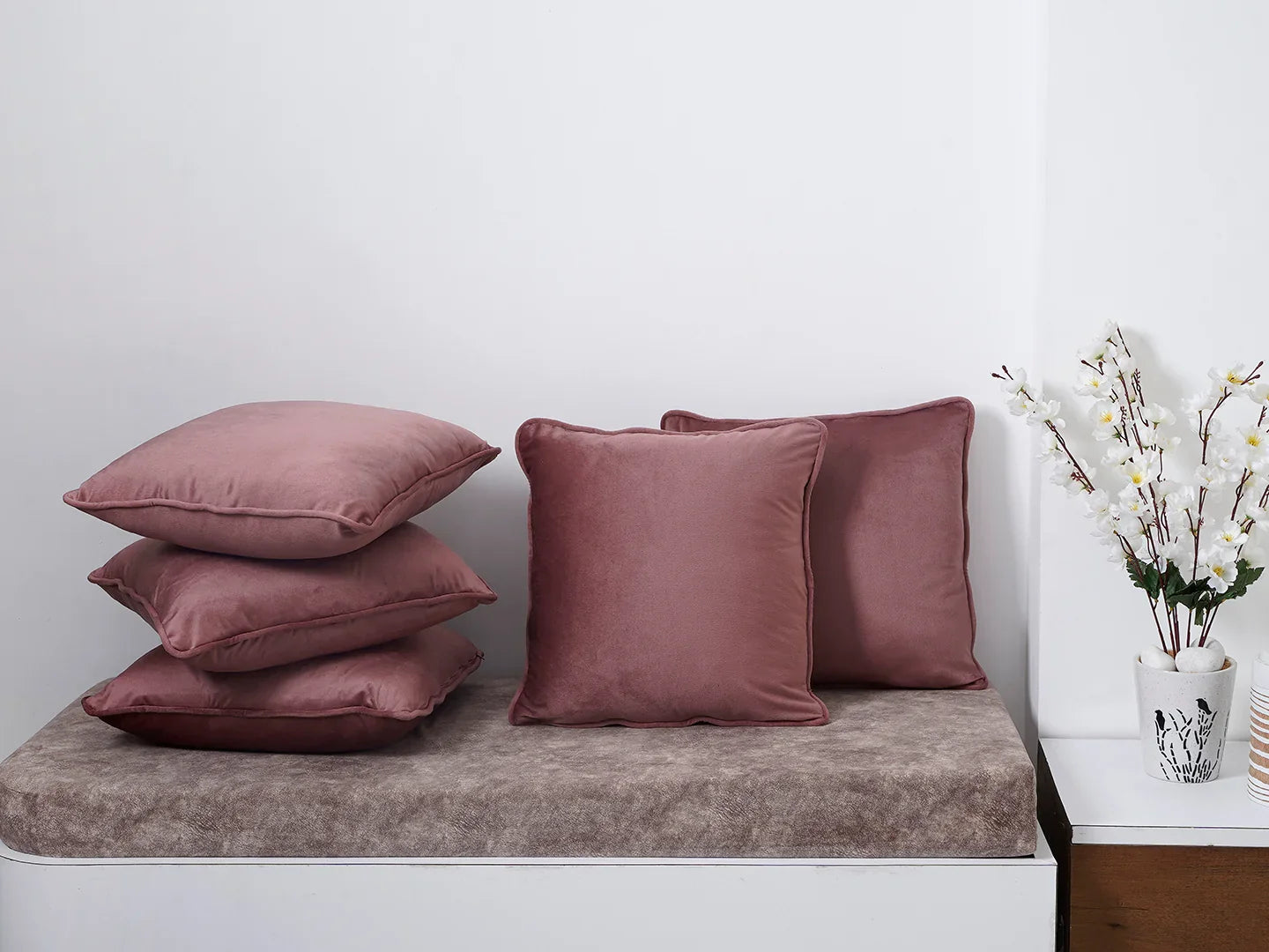 Brown Solid Print Cushion Cover - SanskrutiHomes 