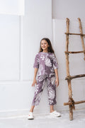 leaf Printed Cotton Night Suit for Kids - SanskrutiHomes 