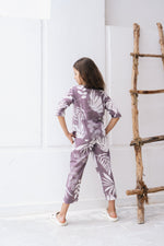 leaf Printed Cotton Night Suit for Kids - SanskrutiHomes 