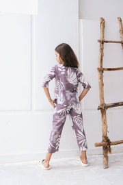 leaf Printed Cotton Night Suit for Kids - SanskrutiHomes 
