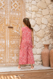 Pink Printed Kids Jump Suit - SanskrutiHomes 