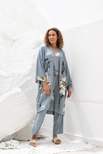 Set of 3 Grey Cotton Night Suit Set - SanskrutiHomes 