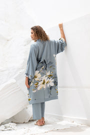 Set of 3 Grey Cotton Night Suit Set - SanskrutiHomes 