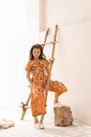 Flower Printed Kids Jump Suit - SanskrutiHomes 