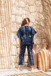 Blue Printed Cotton Night Suit for Kids - SanskrutiHomes 