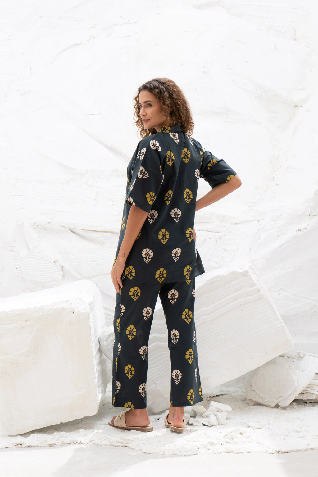 Printed Cotton Night Suit Set - SanskrutiHomes 