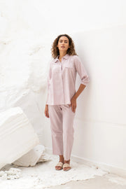 Light Pink Solid Print Co-ords for Women - SanskrutiHomes 