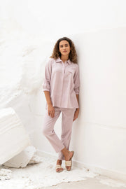 Light Pink Solid Print Co-ords for Women - SanskrutiHomes 