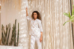White Flower Printed Cotton Co-ords Set - SanskrutiHomes 