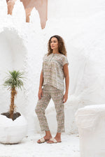 Grey Printed Night Suit Set for Women - SanskrutiHomes 