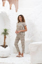 Grey Printed Night Suit Set for Women - SanskrutiHomes 