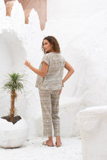 Grey Printed Night Suit Set for Women - SanskrutiHomes 