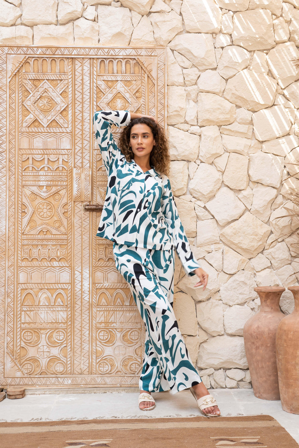 Cotton Printed Night Suit Set for Women - SanskrutiHomes 