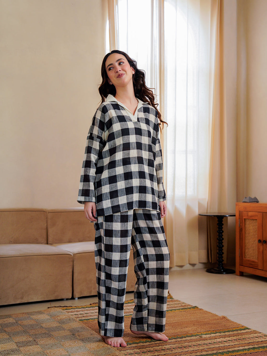 Cotton Printed Night Suit Set for Women - SanskrutiHomes 