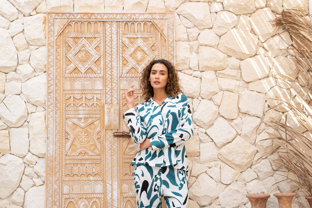 Cotton Printed Night Suit Set for Women - SanskrutiHomes 