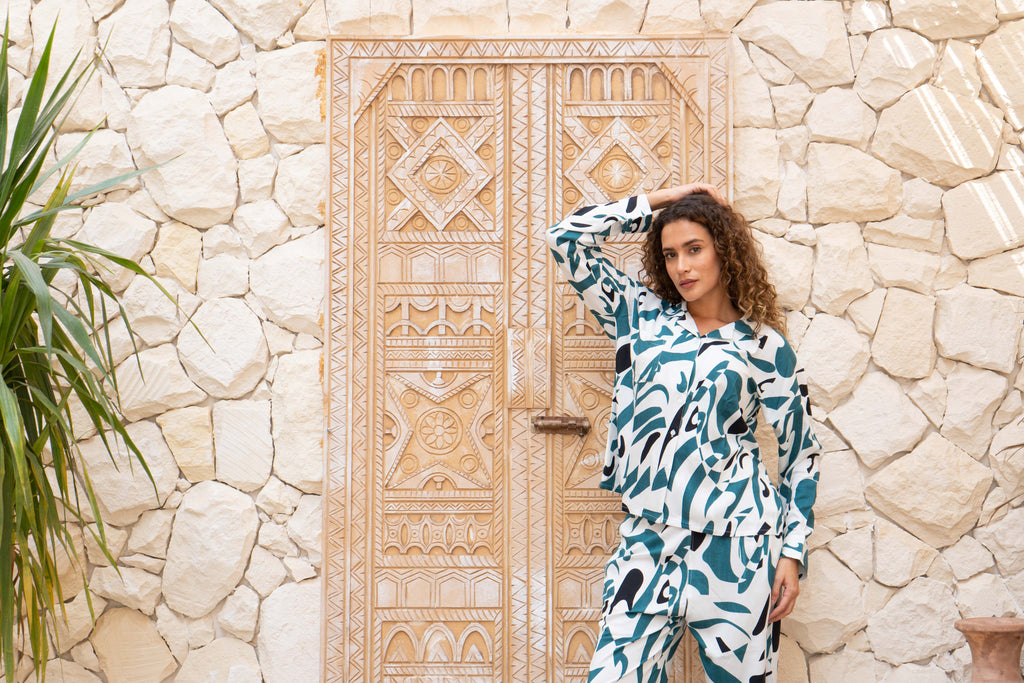 Cotton Printed Night Suit Set for Women - SanskrutiHomes 