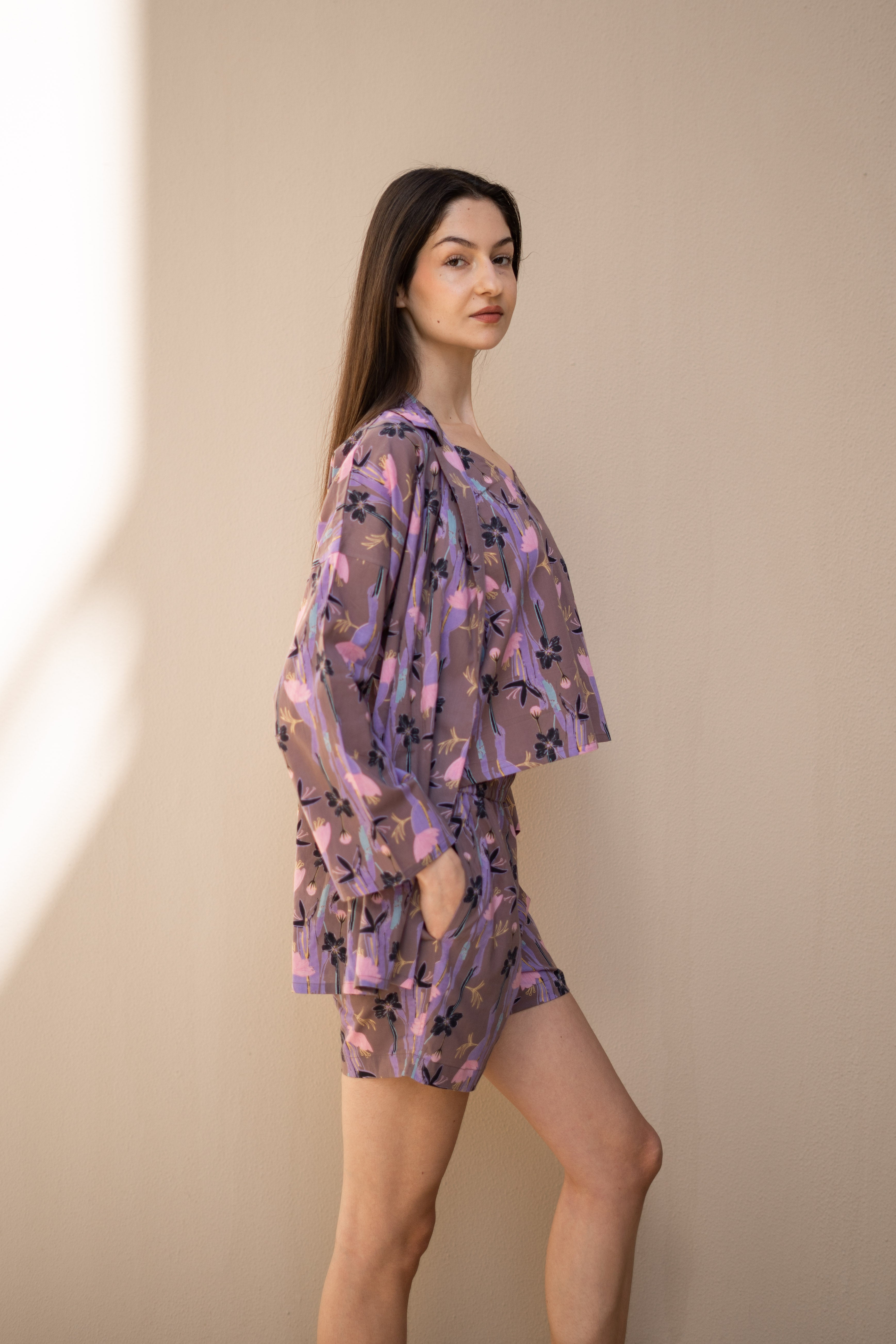 Set of 3 Floral Printed Cotton Night Suit - SanskrutiHomes 