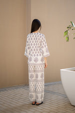 White Ethnic Motif Co Ord Set - SanskrutiHomes 
