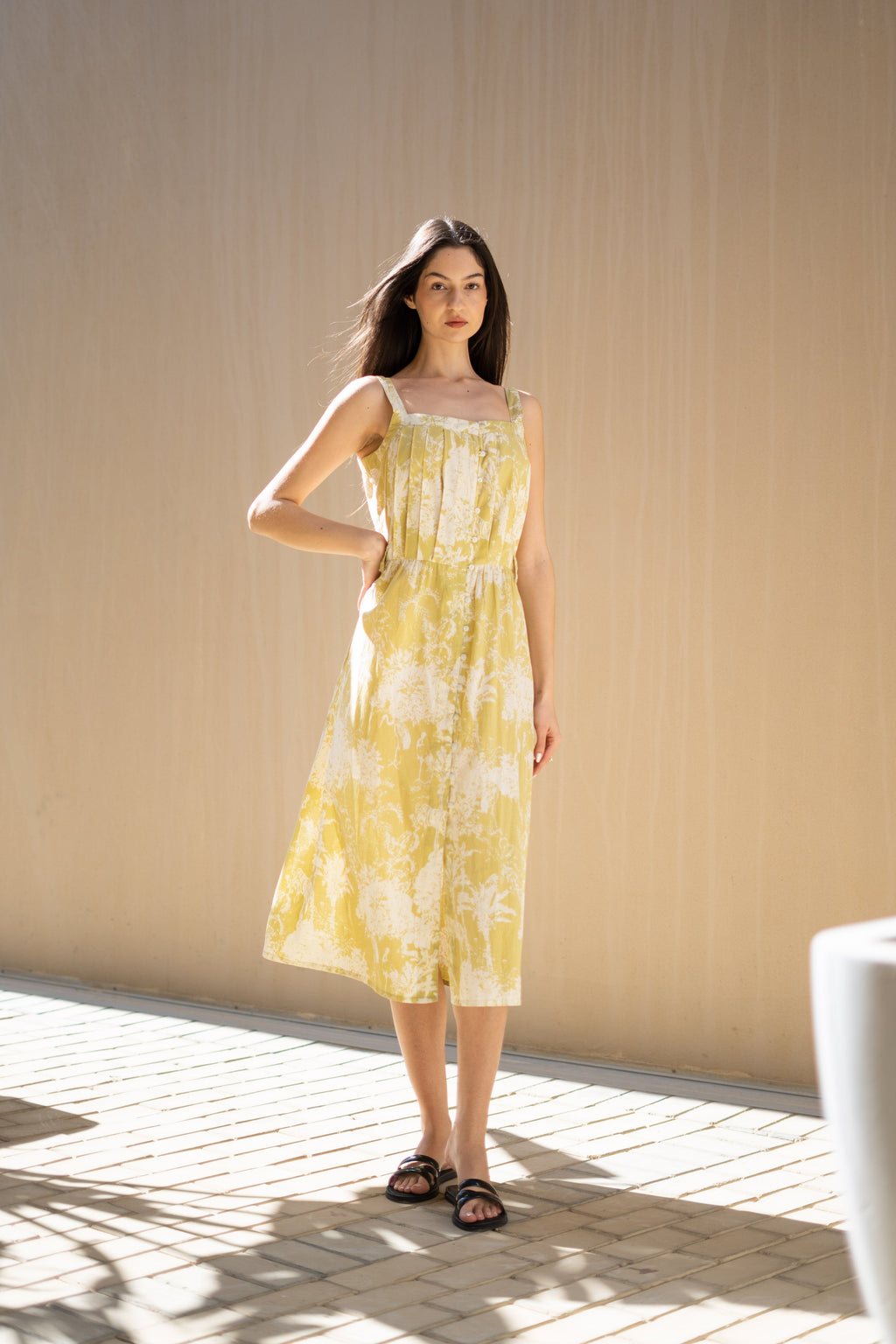 Women Printed Fit & Flare Dress - SanskrutiHomes 