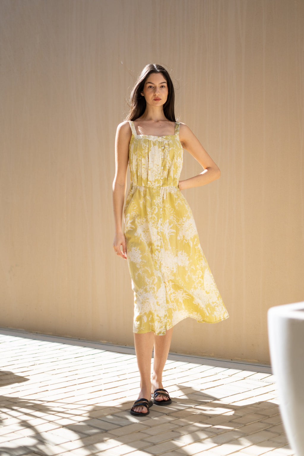 Women Printed Fit & Flare Dress - SanskrutiHomes 