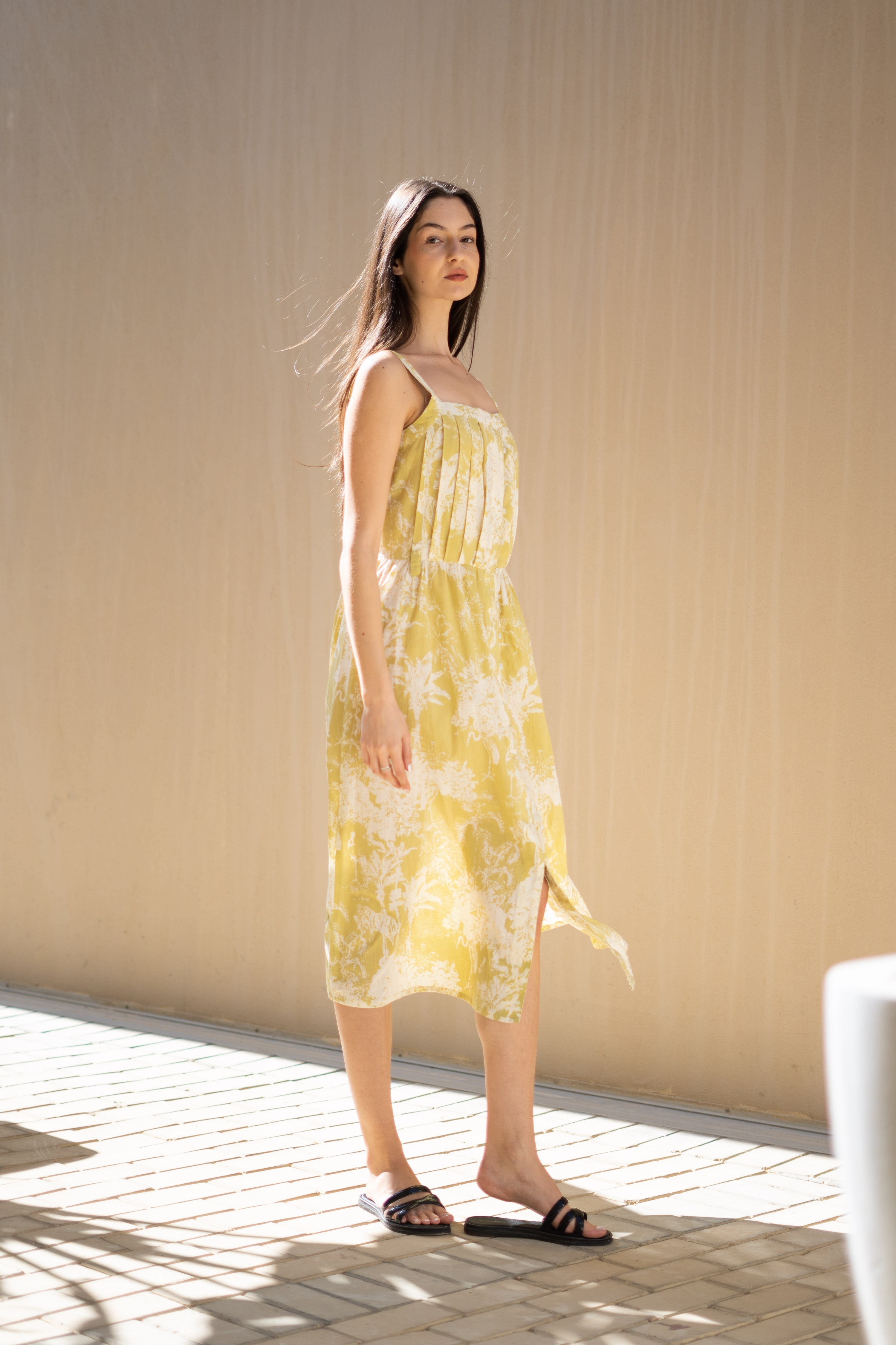 Women Printed Fit & Flare Dress - SanskrutiHomes 