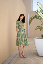 Grey Floral Printed Cotton Dress for Women - SanskrutiHomes 