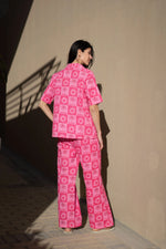 Pink Floral Printed Cotton Co-ords Set for Women - SanskrutiHomes 