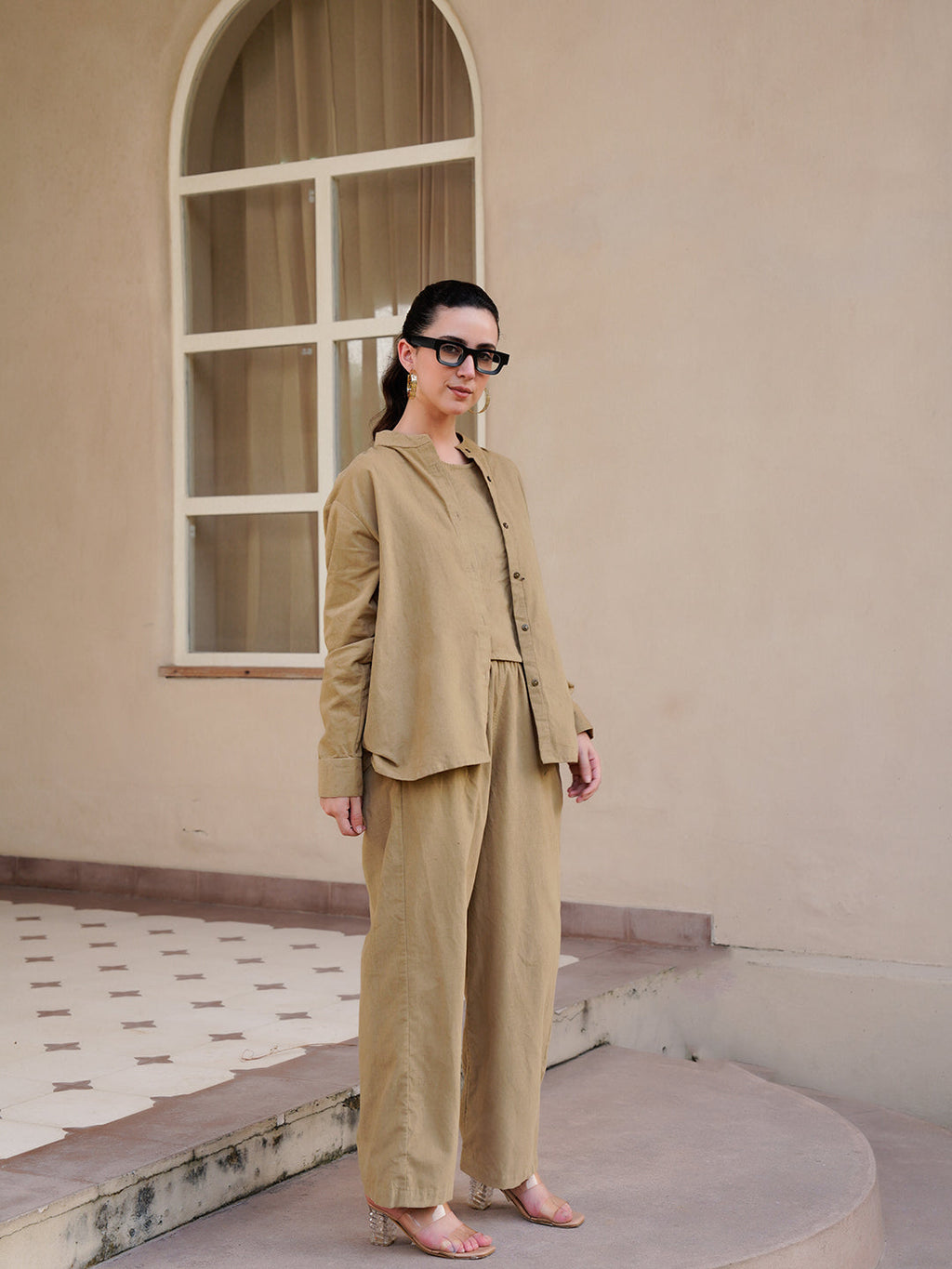 Off White Floral Printed Cotton Dress for Women - SanskrutiHomes 