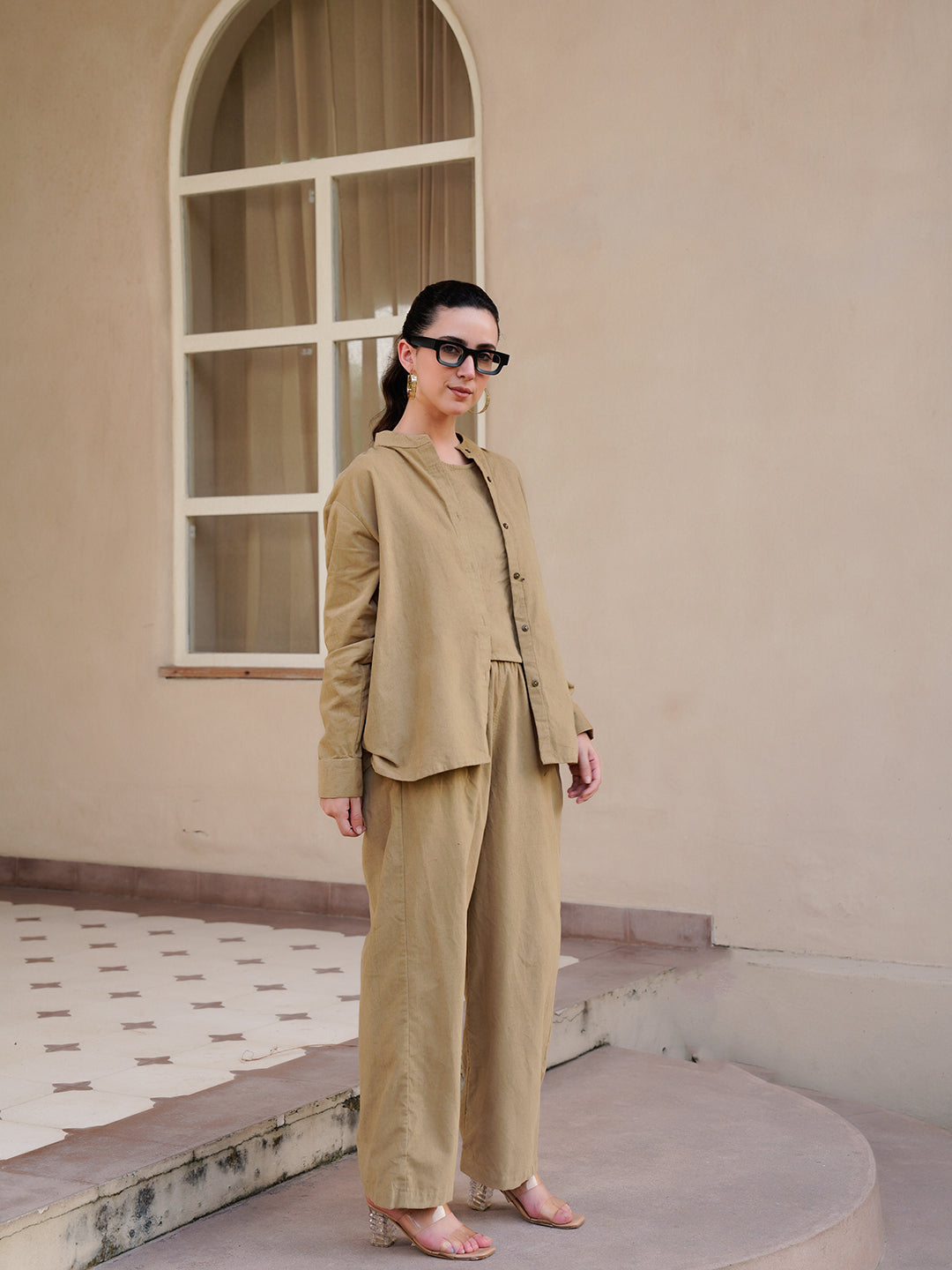 Off White Floral Printed Cotton Dress for Women - SanskrutiHomes 