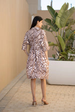 Women Cotton Grey Solid Solid Dress - SanskrutiHomes 