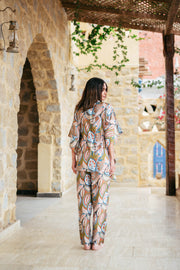 Green Shirt Collar Viscose Rayon Printed Co-Ords Set