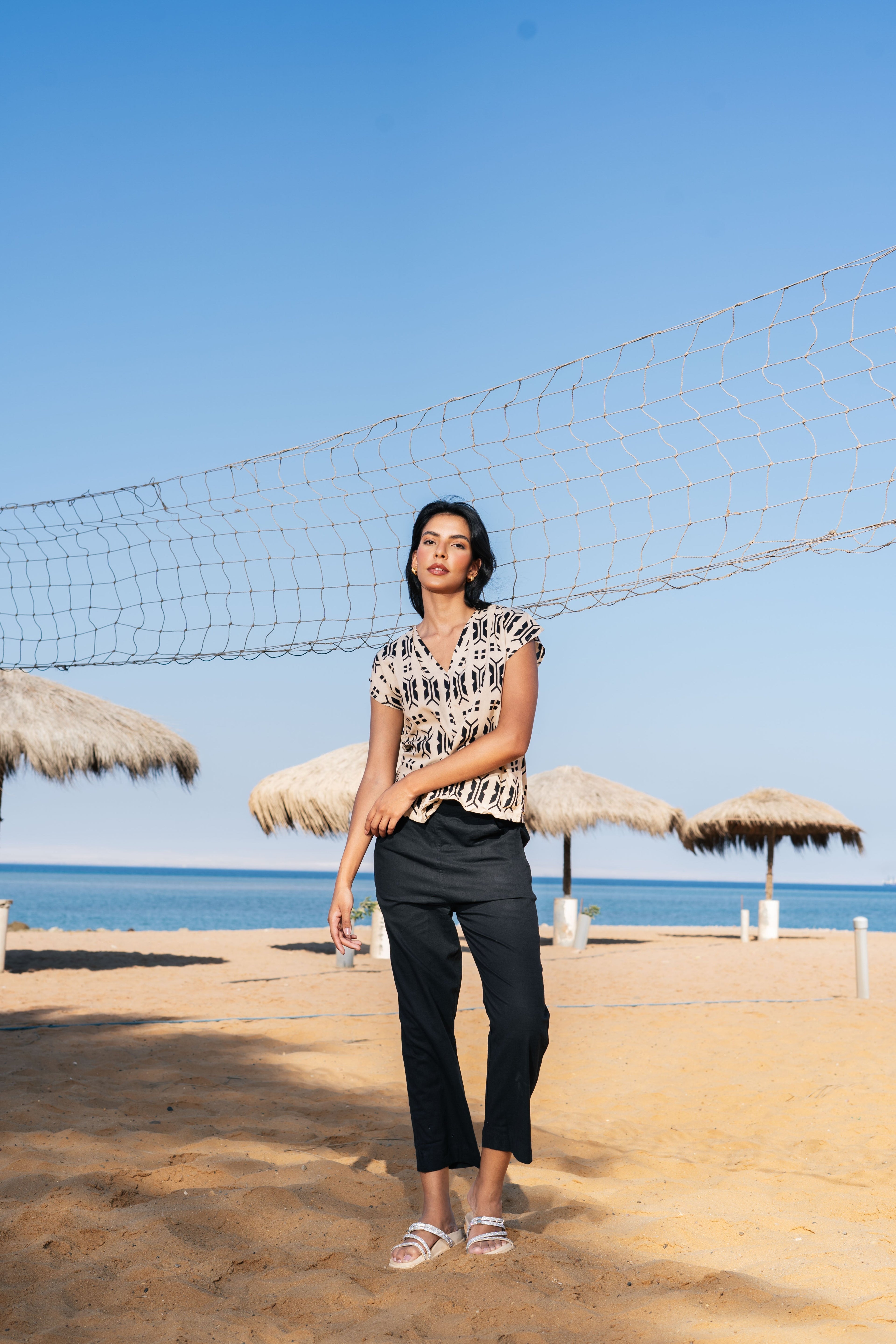 Cotton Printed V-Neck Night Suit for Women - SanskrutiHomes 