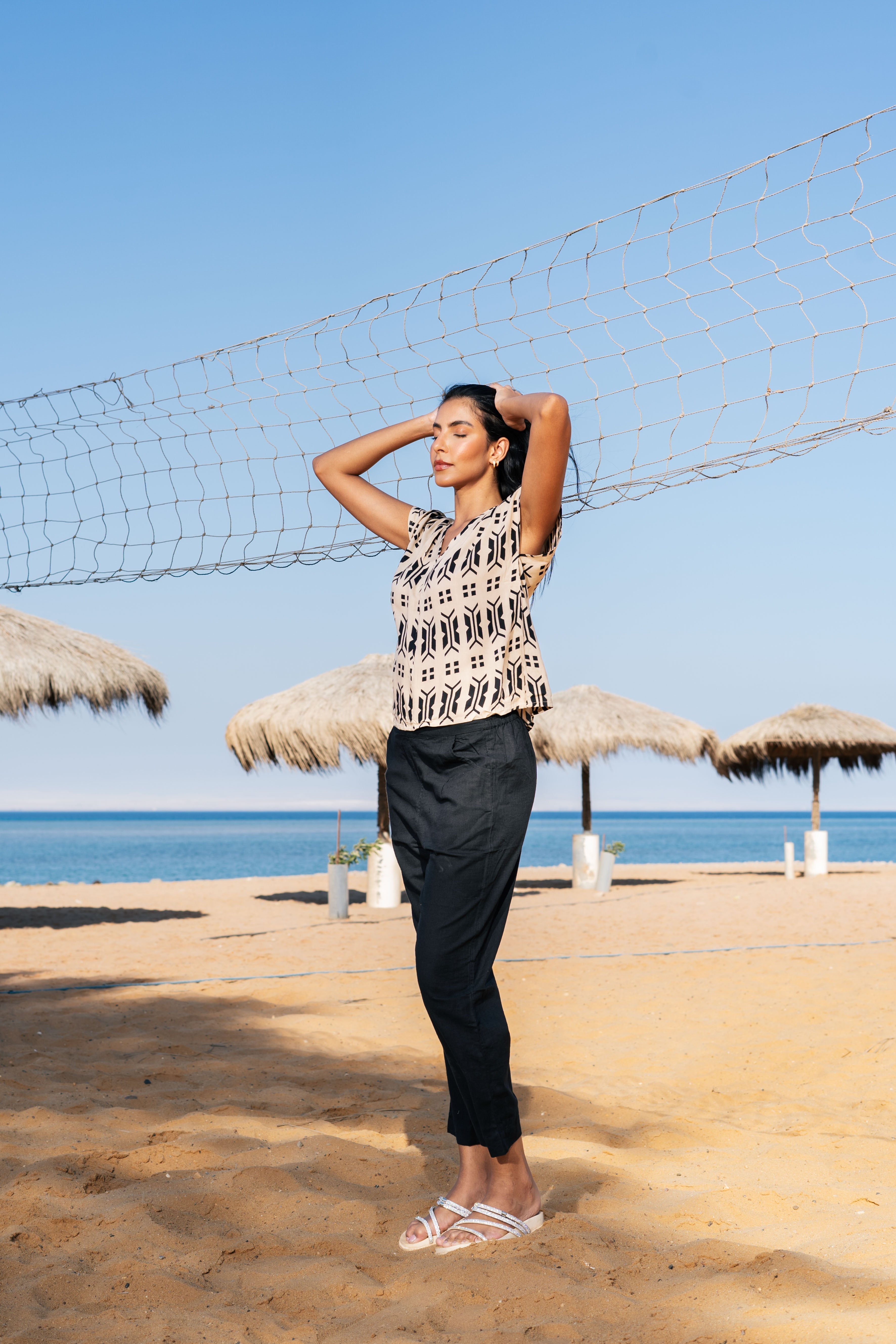 Cotton Printed V-Neck Night Suit for Women - SanskrutiHomes 