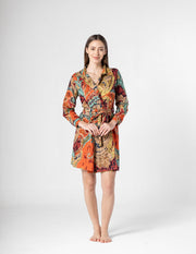 Multicolor V-Neck Dress for Women - SanskrutiHomes 