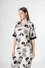 Fruit Printed Black and White Night Suit Set - SanskrutiHomes 