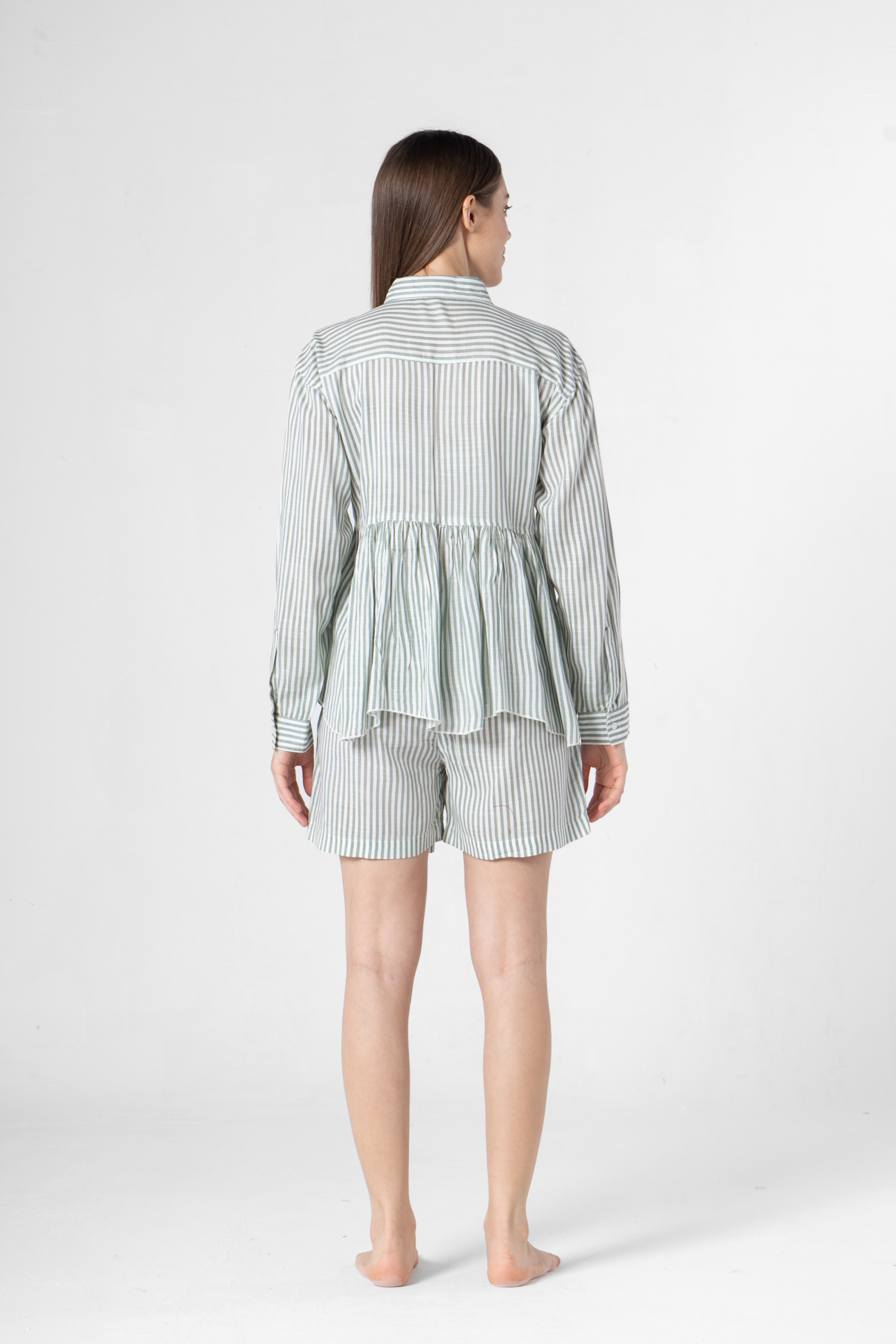 Cotton Strips Printed Co-ords Set with Shorts - SanskrutiHomes 