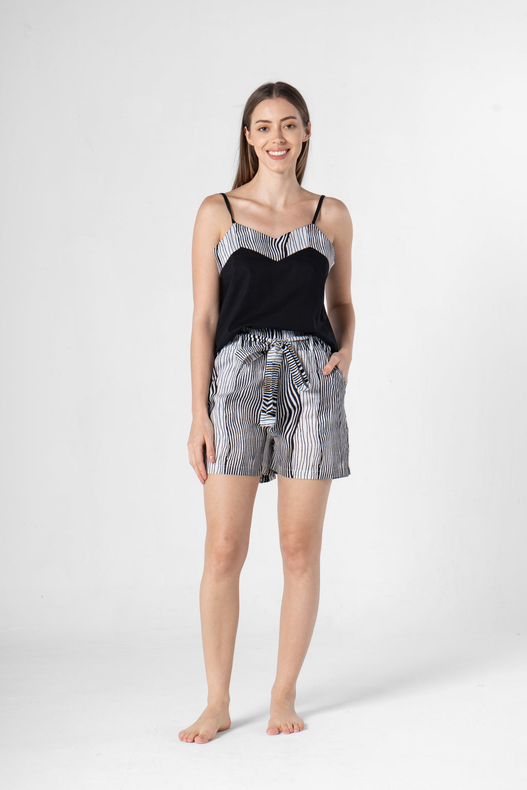 Strips Printed Top & Short Night Suit - SanskrutiHomes 