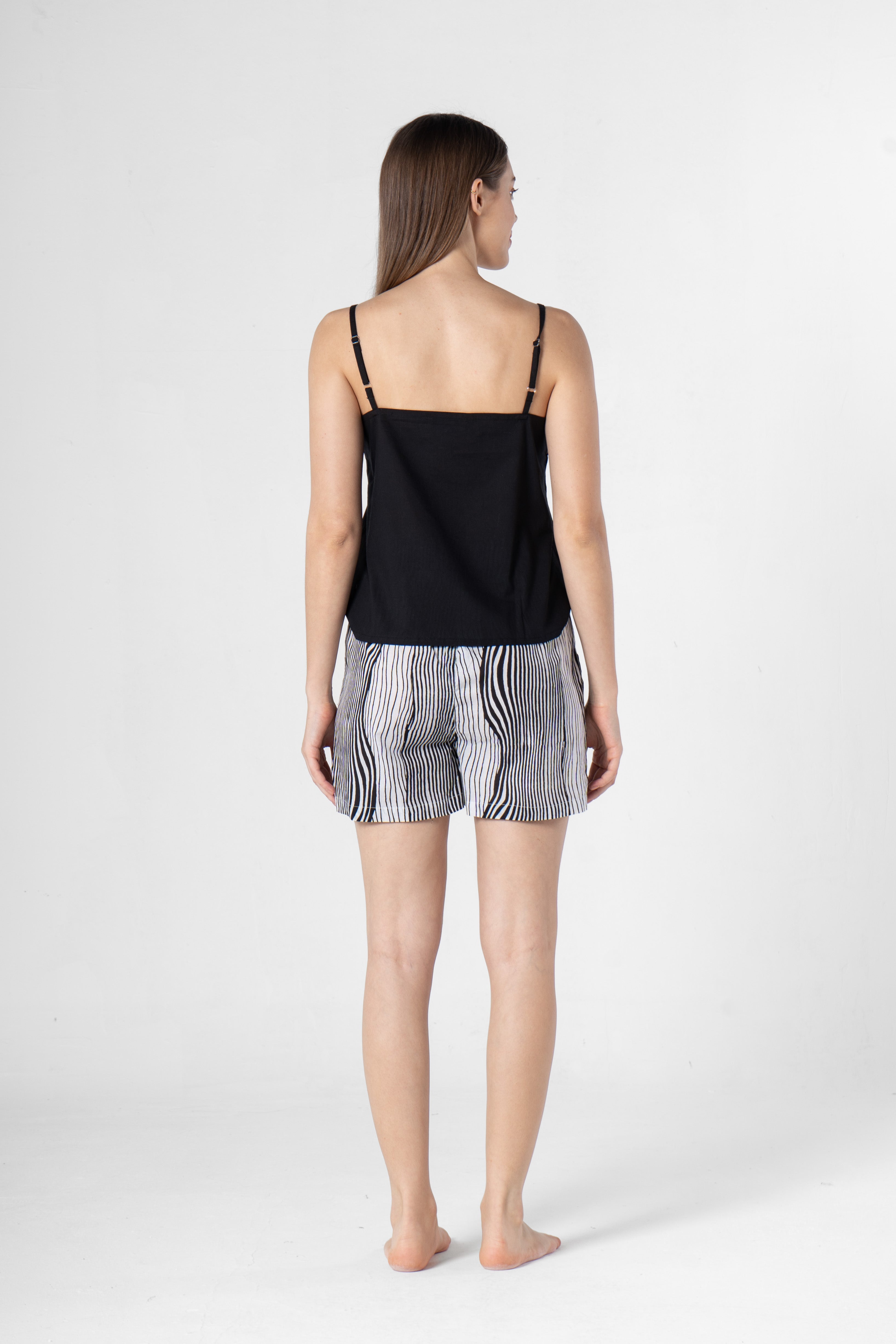 Strips Printed Top & Short Night Suit - SanskrutiHomes 