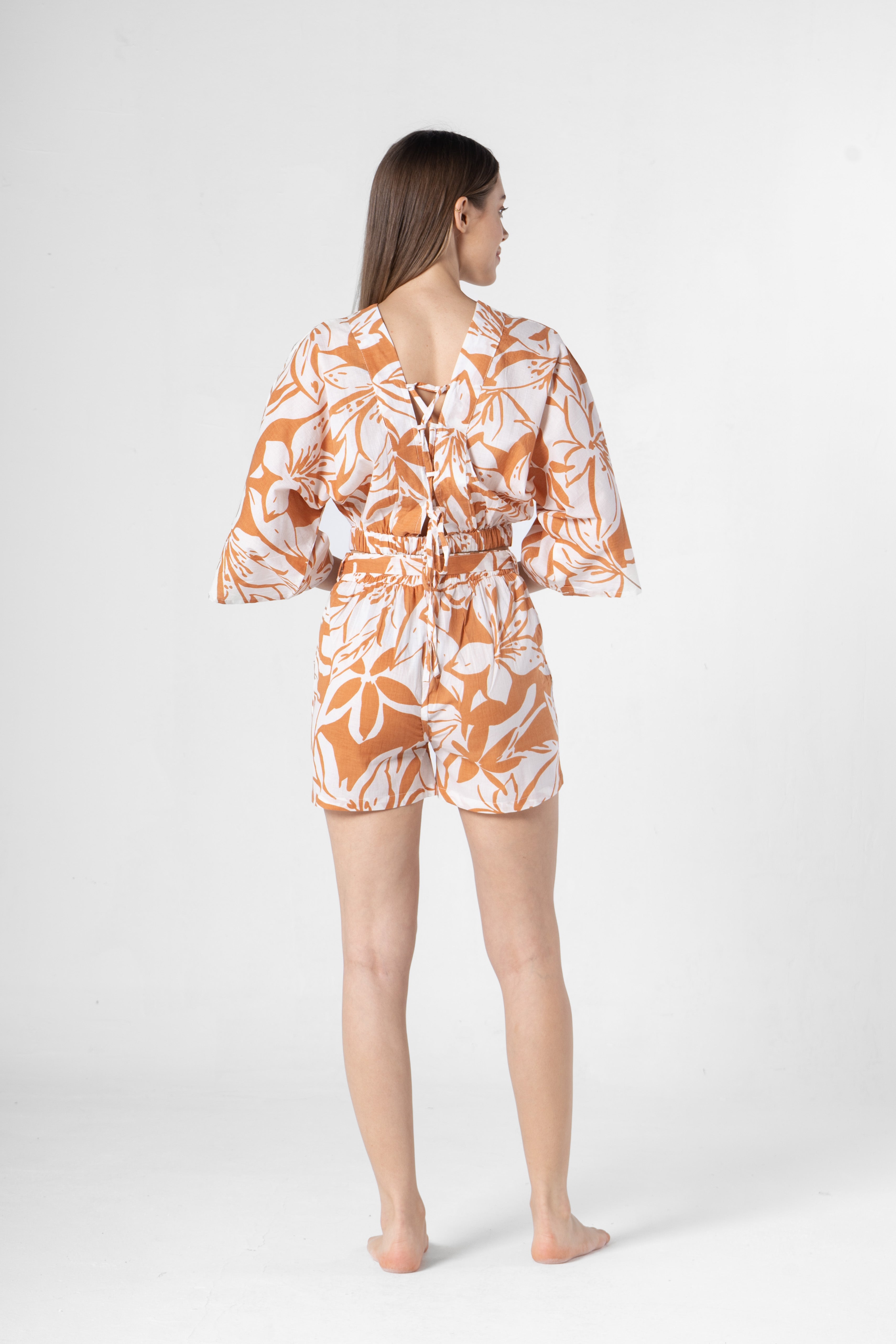 Floral Printed Co-ords Set with Shorts - SanskrutiHomes 