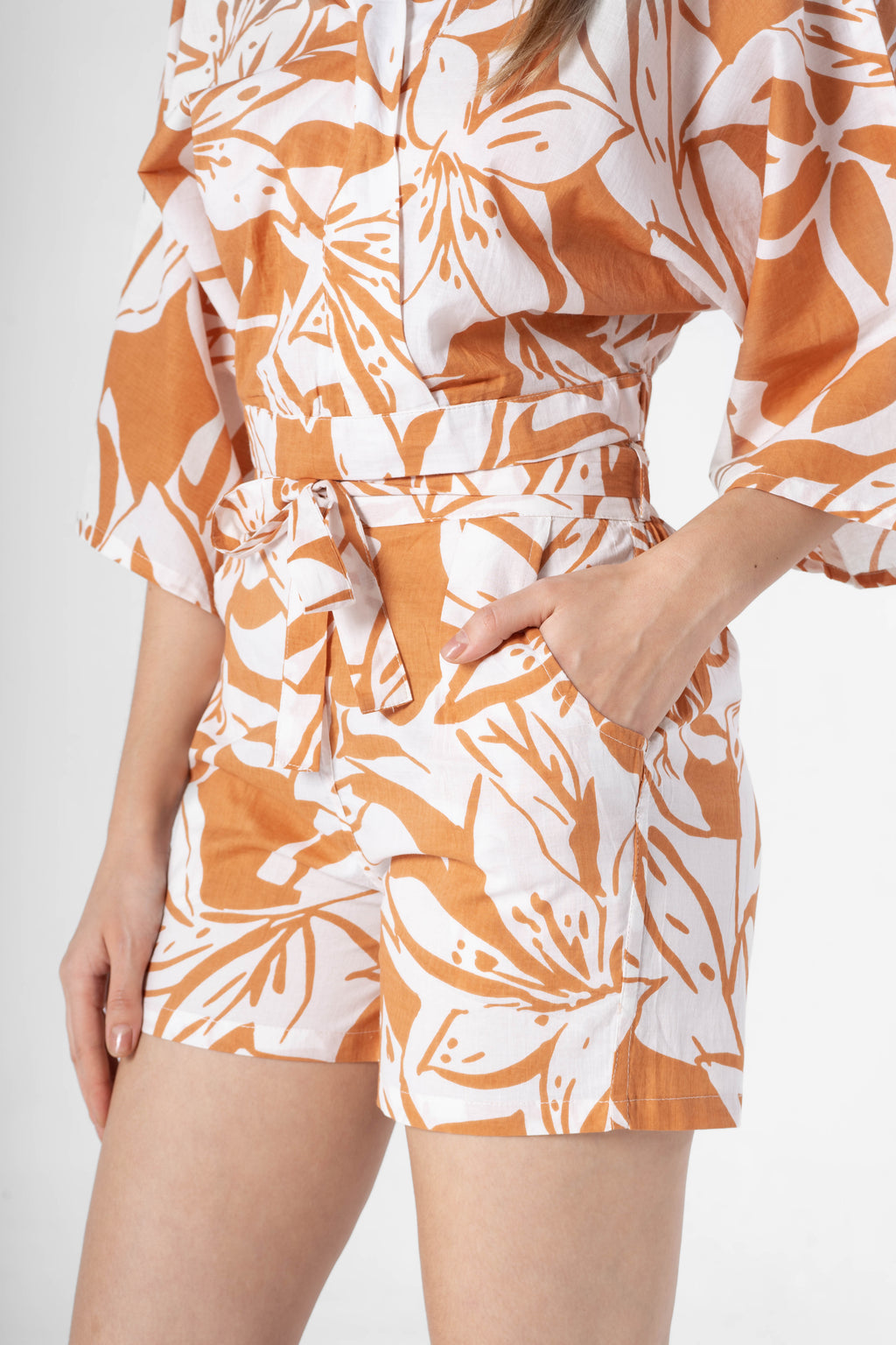 Floral Printed Co-ords Set with Shorts - SanskrutiHomes 