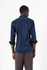 Navy Blue Solid Print Full Sleeve Shirt - SanskrutiHomes 