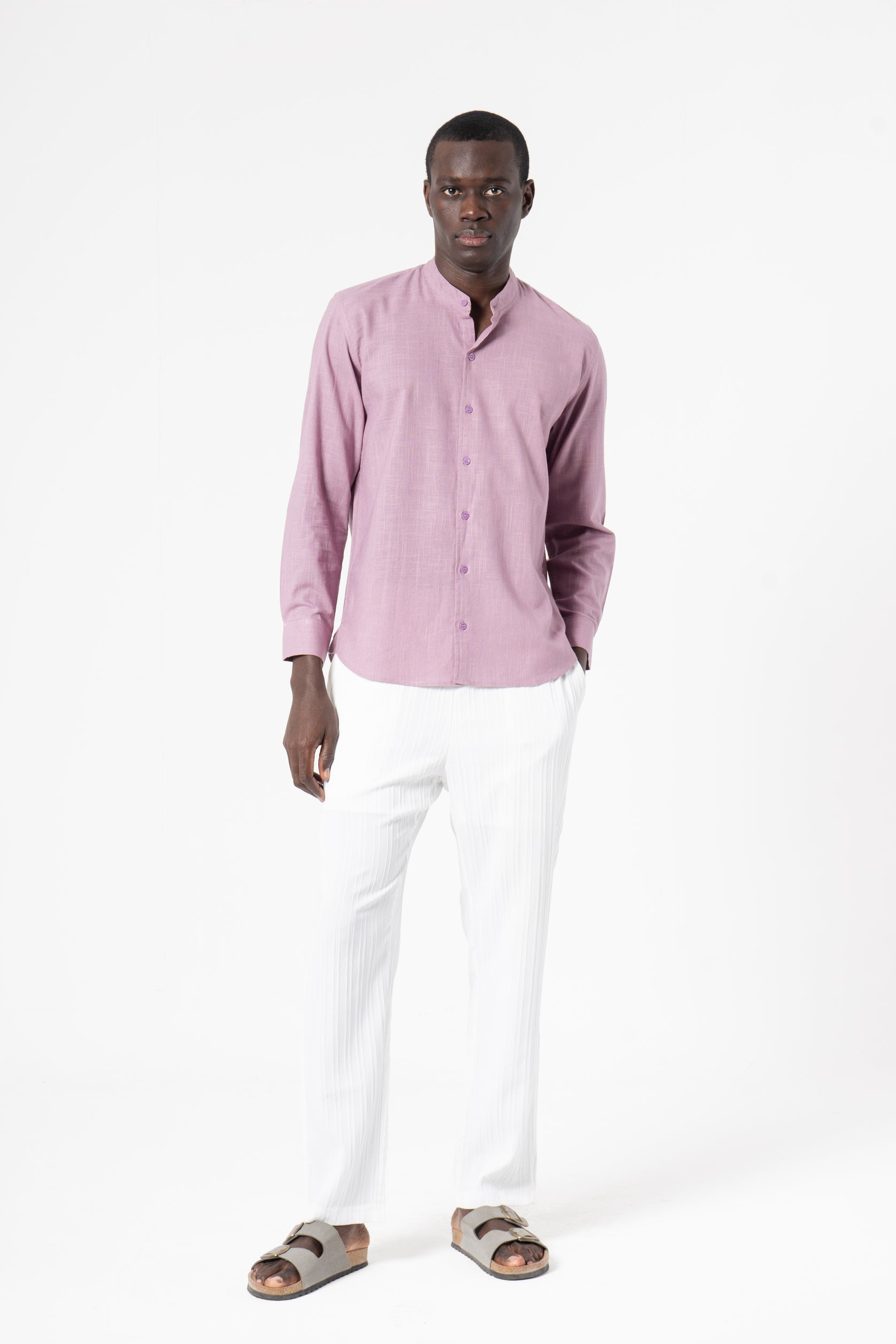 Grey Solid Print Full Sleeve Shirt - SanskrutiHomes 