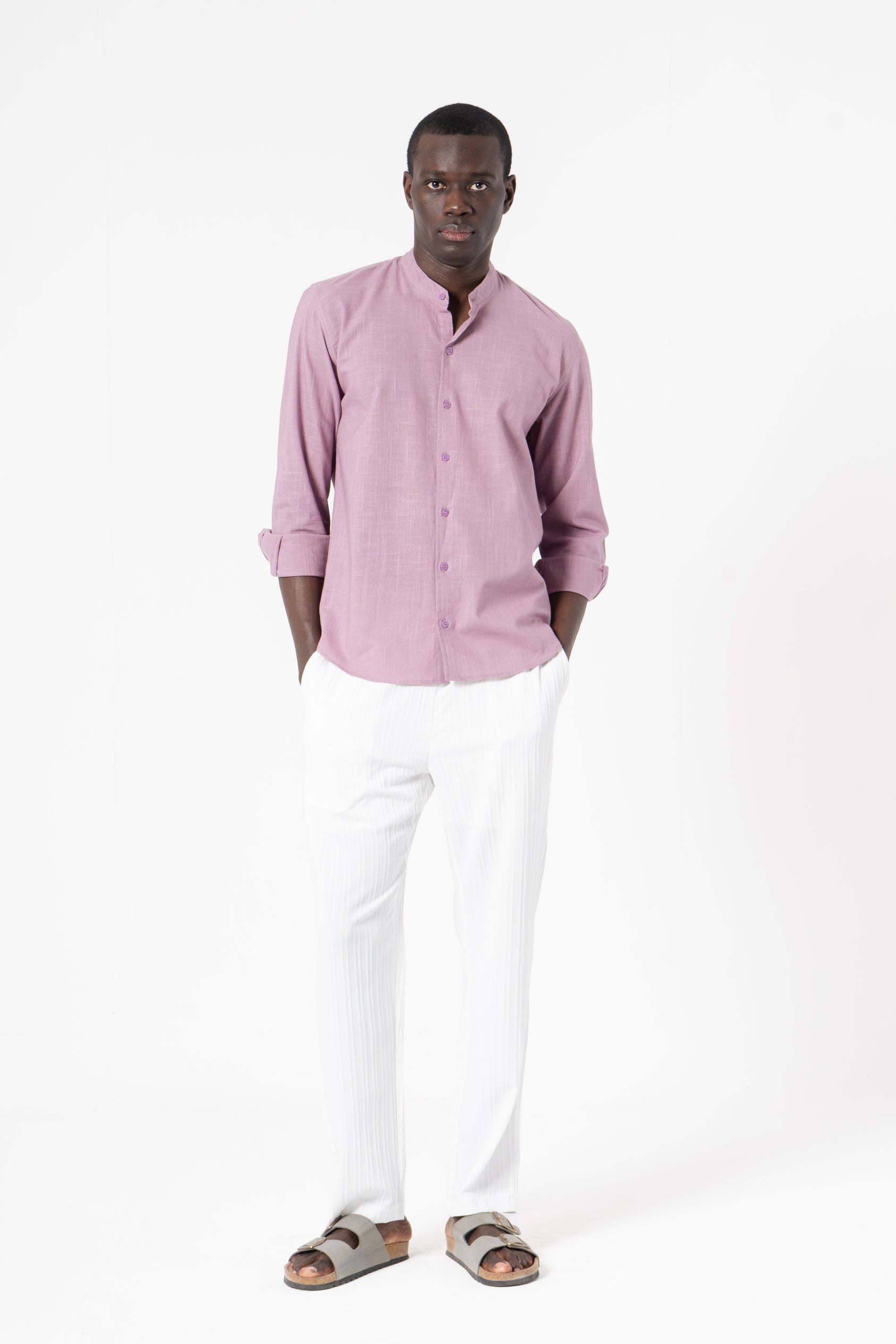 Grey Solid Print Full Sleeve Shirt - SanskrutiHomes 