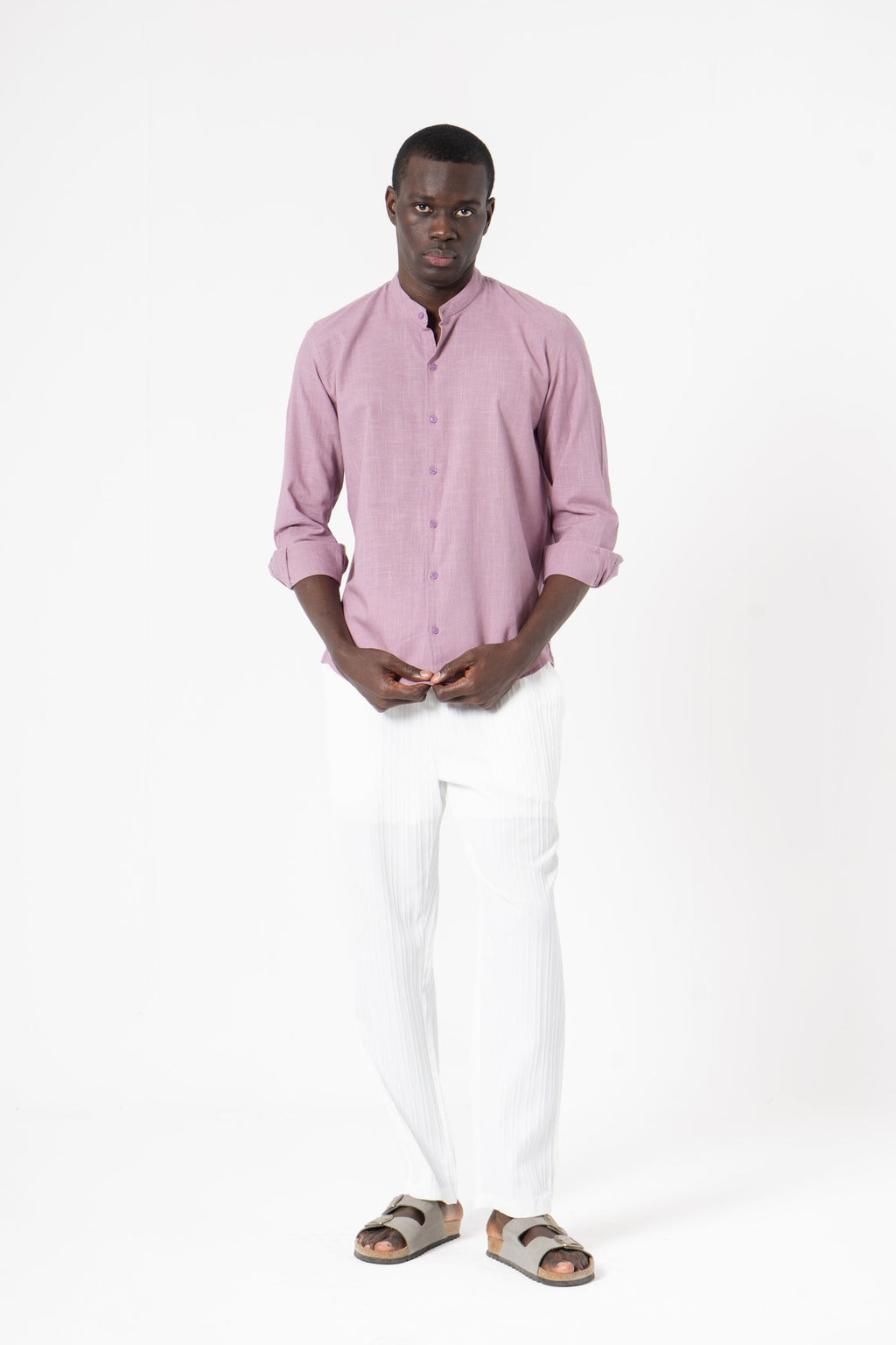 Grey Solid Print Full Sleeve Shirt - SanskrutiHomes 