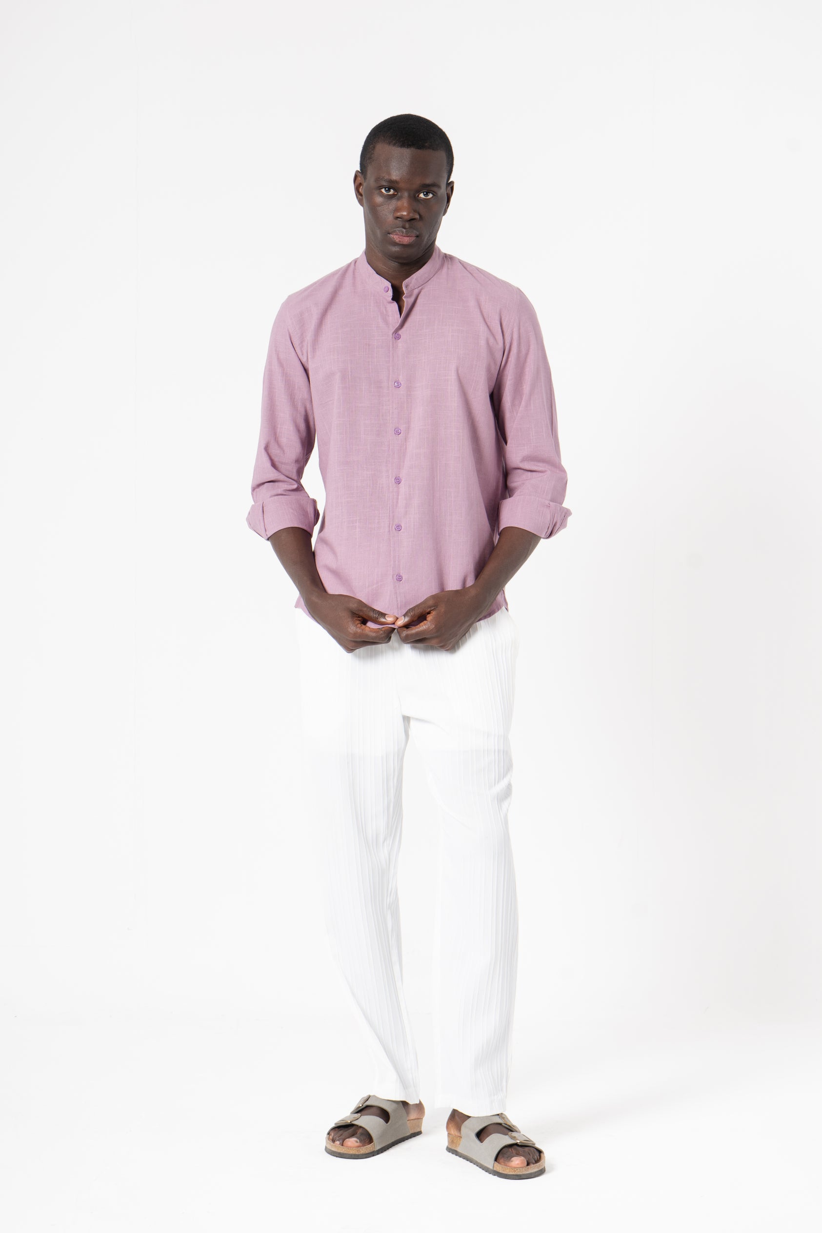 Grey Solid Print Full Sleeve Shirt - SanskrutiHomes 