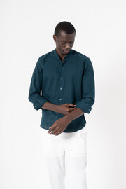 Blue Solid Print Full Sleeve Shirt - SanskrutiHomes 